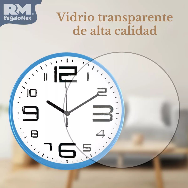 Rm Regalomex Reloj De Pared Plástico Innovador 30 Centímetros