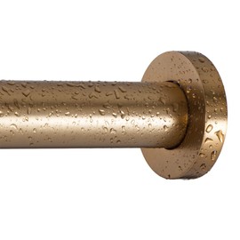 Ivilon Shower Tension Curtain Rod - Adjustable Spring Tension Rod for Shower Curtains, Bathroom, or Windows, Easy to Install, No Drilling Required, Rustproof, Adjustable 36 to 54 Inch Warm Gold