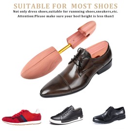 tongzaner Cedar Shoe Tree for Men, Wide Heel Women's Adjustable Shoe Tree, Split Toe Cedar Boot Tree (2-PACK) (L (Fits Shoe Sizes10-11))