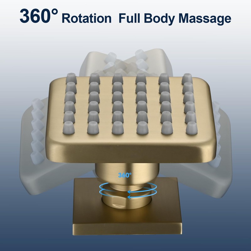 LOCALAND Solid Brass Shower Body Spray Jets, Square Body Jets