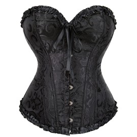 Alivila.Y Fashion Womens Lace Up Corset Top Bustier Corsets for Women 810-Black Lace-L