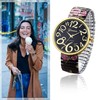 JewelryWe Women's Big Dial Easy Reader Watch Floral Elastic Stretch