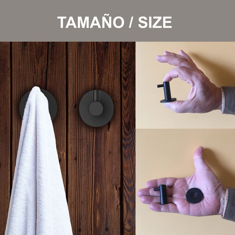 Kon-fort Home Grey Towel Hook, 2 Pack Bathroom Hangers Matte