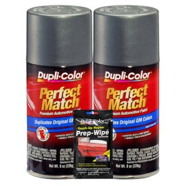 Dupli-Color Gunmetal Metallic Exact-Match Automotive Paint For GM Vehicles - 8 oz, Bundles with Prep Wipe (3 Items)