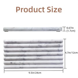 Jusmioke Natural Marble Tray for Bathroom Countertop Organizer,Vanity Decorative Stone Tray for Candles, Perfume, Jewelry Dish Ring Tray (Carrara White)