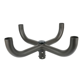 90 Degrees Bullhorn Tenon with 4 Arms Adapter 4 Light fixtures with 2 3/8inch Round Pole, Slip Fitter, Brown Color, Mouting Bracket LED Parking lot Lights, Outdoor LED Shoebox Pole Lights in 1Pack.