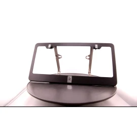 KA Laser Engraved Rolls Royce Logo Mirror Matte Black License Frame Stainless Steel
