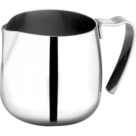 VIA CREMA Milk Jug Stainless Steel, Espresso Jug, Stainless Steel Milk Jug Special Latte Capuccino Art Spout - Made in Italy by Motta (70 ml)