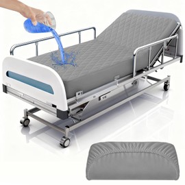 1 Pack Hospital Bed Sheet Set,Hospital Bed Fitted Sheets for Home Use & Hospital Care Beds,Waterproof Fitted Sheets with Elastic All Around,Reusable and Machine Washable,36" x 84" x 14"(Grey)