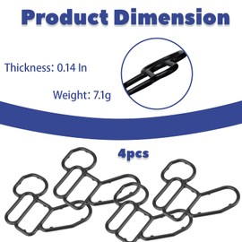 4 Pack 15302-5G0-A00 B33360 Oil Filter Base Gasket Cylinder Solenoid Valve Gasket Fit for Acura MDX/RDX/RLX/TLX 2013-2022 & for Honda Accord/CROSSTOUR/Odyssey/Passport/Pilot/Ridgeline 2013-2022