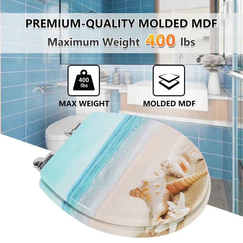 Angol Shiold Round Toilet Seat Molded Wood Toilet Seat with