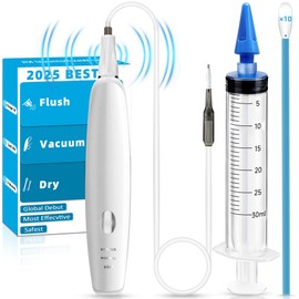 Ear Wax Removal Kit, 3 in 1 Strong Suction Ear Vacuum Wax Remover, Best Ear Wax Removal Ear Vacuums, USB Rechargeable Reusable Ear Suction Device, Electric Ear Wax Removal Tool, Ear Flushing Cleaner