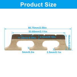 Hordion 4 String Banjo Bridge, Ebony Maple Banjolele Replacement Parts for Enhanced Acoustic Performance, Pack of 1