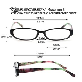 Kerecsen 5 Pack Reading Glasses for Women and Men Spring Hinge Ladies Readers (Multicolor-3, 2.25)