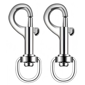 3.2 Inches Flag Swivel Snap Clips, Heavy Duty Eye Bolt Hooks, for Diving/Pet Leash/Key Chain/Flag/Clothes/Camera Strap (Silver 2 Pack)