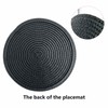 FitLit Round Woven Plcemts Placemats 18cm Dining Table Mats (Black)