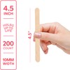 GUSTO [200 Count] 4.5 Inch Wooden Multi-Purpose Popsicle Sticks for