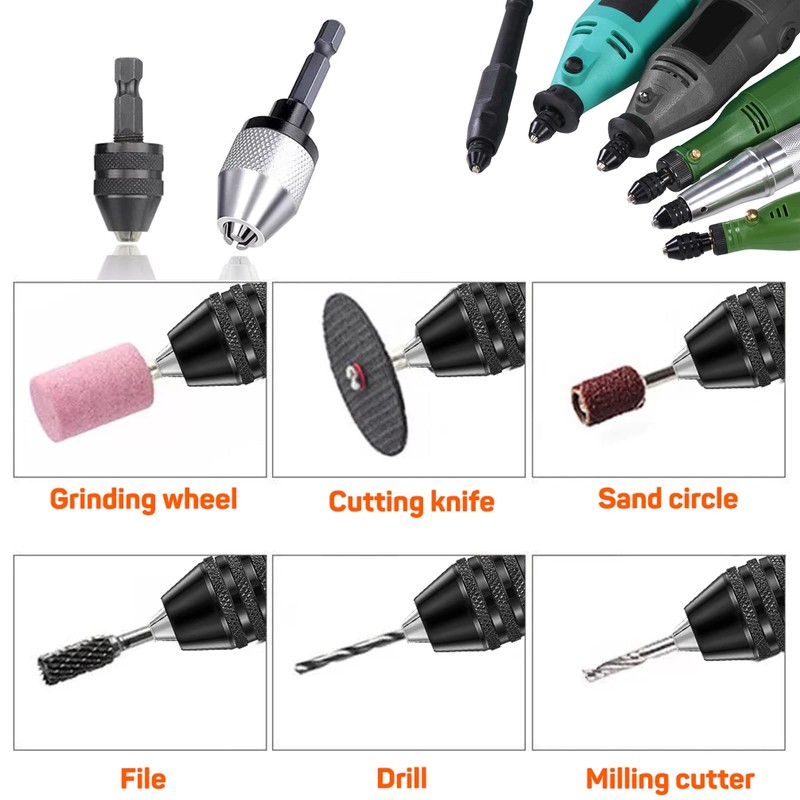 Yitaocity 2Pcs 1/4 Inch Hex Shank Keyless Drill Chuck Bit