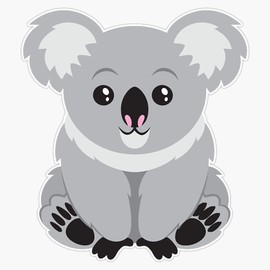 Magnet Cute Koala Magnet Bumper Sticker Car Magnet Flexible Reuseable Magnetic Vinyl 5inch, (LAB-CTMAGNETS-3398)