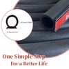 Seal Strip Big D-Shape Weatherstrip Door Seal 0.649" Height X