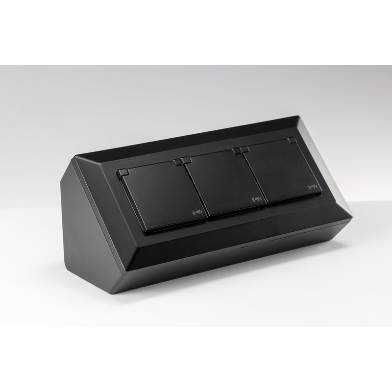 ChiliTec Socket Block 2-Way Multiple Socket with Hinged Lid USB-A