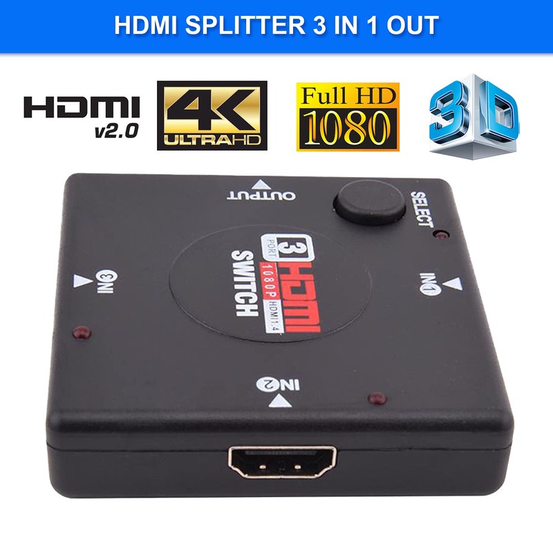 ACLINKER HDMI Switch 3-Port HDMI Switcher Supports Full HD1080p3D