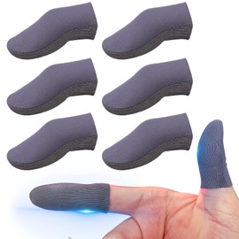 Super Conductive Ultra Thin Silver Fiber Double-Sided Technology Version: 0.006 inch (0.15 mm) Ultra Thin Finger Cover for Smartphone Games, Anti-Slip, High Sensitivity, Improved Operability,