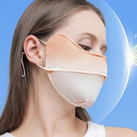 Women's Golf Sports UV Sun Protection Face Mask 01 UV Mask - Light Peach 10ea