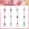BAOWING Princess Queen Crown Necklace for Kids Girls Heart Birthstone