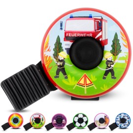 Children's Bicycle Bell - Fire Brigade - Funny Bicycle Bell Children Boys Bicycle Bell Children's Bike, Bell Bicycle and Balance Bike - Rings Loud, Easy Assembly