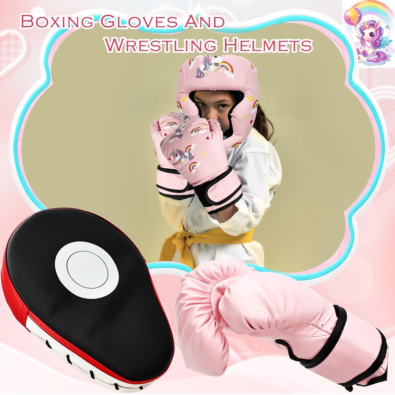 Spaluck Boxing Headgear and Gloves Set for Kids 3 in