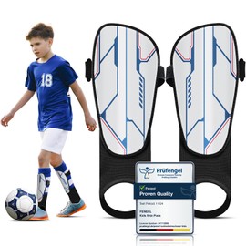 Kids Shin Pads - High Strength Polypropylene Shin Pads Boys for Ages 2 to 15, Skin Friendly & Non Slip Football Shin Pads with Ankle Protection(Blue)
