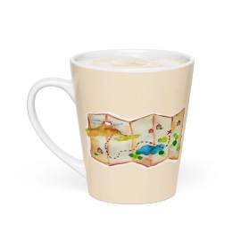 CW Collectibles and Antiques Hiking Trail Map Latte mug