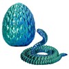 3D Printed Snake Egg Blue & Green Movable 3D Printed