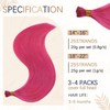 RUNATURE Pink I Tip Human Hair Extensions Colored Keratin Hair