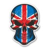 2 x Glossy Vinyl Stickers - Union Jack Flag Skull