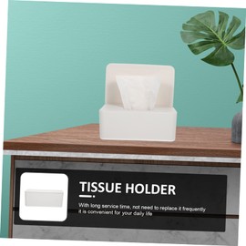 KONTONTY Wet Tissue Box Travel Wipes Mask for Dust Protection Desktop Stand Desktop Accessories Adult Wipes Paper Towel Holder Wipes for Adults Office Tissue Case Home Accessory Pp White