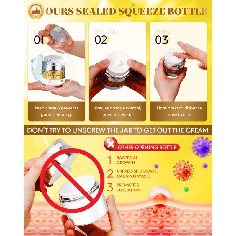 1% Retinol Cream Face Moisturizer, Anti Aging Neck Firming Cream