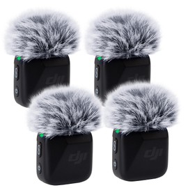 YOUSHARES DJI Mic Mini Wind Muff - Pop Filter Furry Microphone Windscreen for DJI Mini Wireless Lavalier Microphone for Record Interview（4Pcs / Black & White）