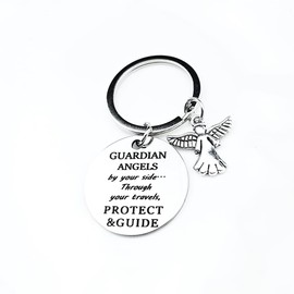 Guardian Angel Keychain for New Driver Gifts Keychains for Teen Boys Girls Driving License Gift for Son Daughter Drive Safe Gift Key Chain for Friend Grandson Safe Driving Gifts