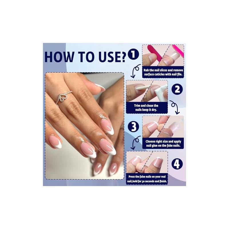 Uñas Postizas Cortas, 120 Piezas Tips Uña Acrilicasuñas postizas de