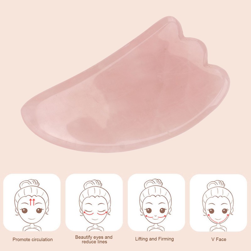 Scrapping Plate Pink Crystal Highly Polished Translucent Gua Sha Board