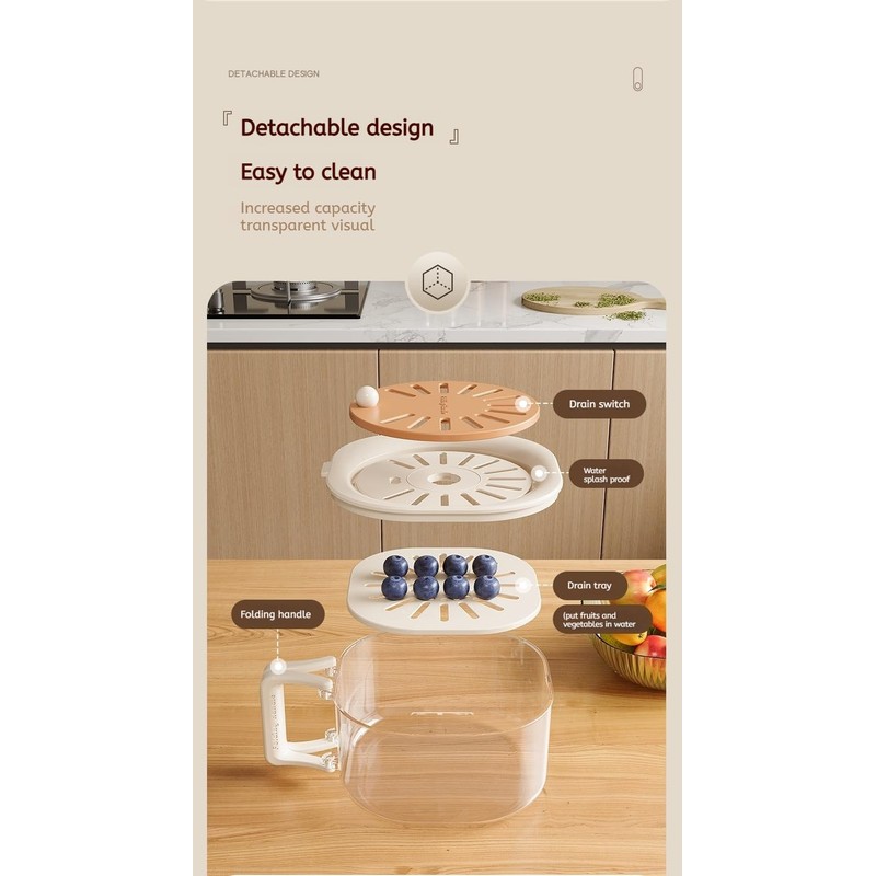 HavenLiving CollapsibleMulti-PurposeColanderStrainerSpace-Saving FoldablePlasticPastaDrainerFruit/Vegetable WashBasketKitchenFilter for SinkCookingSaladPrepSalad Washer Vegetable wash(Rasplbury Pink)