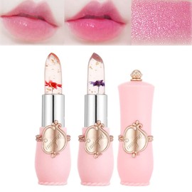 2pcs Jelly Clear Crystal Flower Magic Lipstick Color Changing Tinted Lip Balm Nutritivo Hidratante Lip Stick labial labial magicos