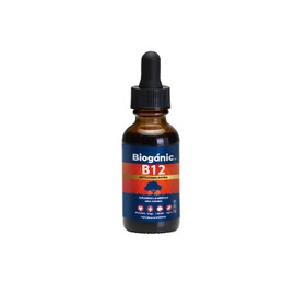 Vitamina B12 Líquida Sublingual Bioganic | Metilcobalamina | Suplemento Alimenticio Sabor Arándano | Apta para Veganos (30 ml)