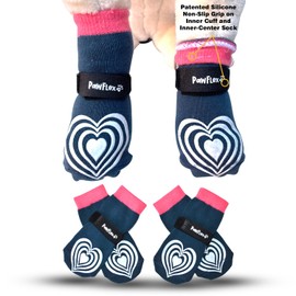 Medical Therapeutic Double Sided Non-Slip Cotton Dog Socks | PawFlex Comfy Pawz Silicone Grip on Inner Cuff No Twisting or Sliding Off | Senior & Disabled Dog Traction Control |Pet Paw Protection