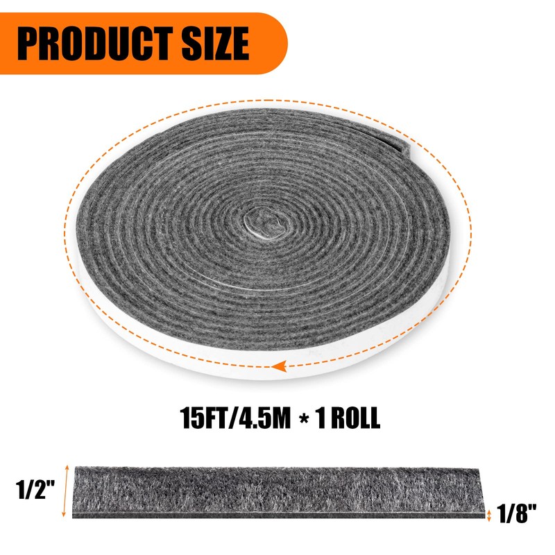 Smoker Gasket Seals 15 FT, 1/2" x 1/8" High Temp