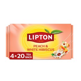 Lipton Peach Paradise Tea Bags, caffeine free Tea, Fruit and Herbal Tea, Individually Wrapped, 80 Total tea Bags (20ct - Pack of 4)