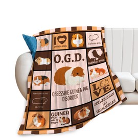 Guinea Pig Blanket Super Soft Warm Guinea Pig Throw Blanket Gift for Women Girls Cozy Fluffy Plush Guinea Pig Lightweight Fleece Flannel Gifts Blankets for Kids Adults 50"X40"