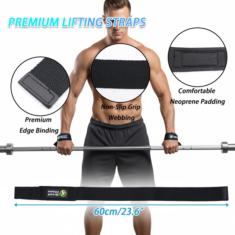 Weightlifting Wrist Wraps with D-Ring for Cable Machines, Lifting Straps
